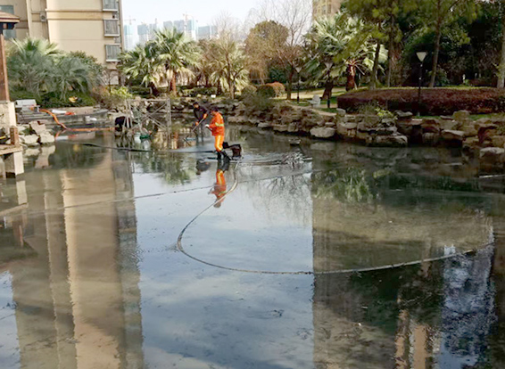 南木林景观池淤泥清理